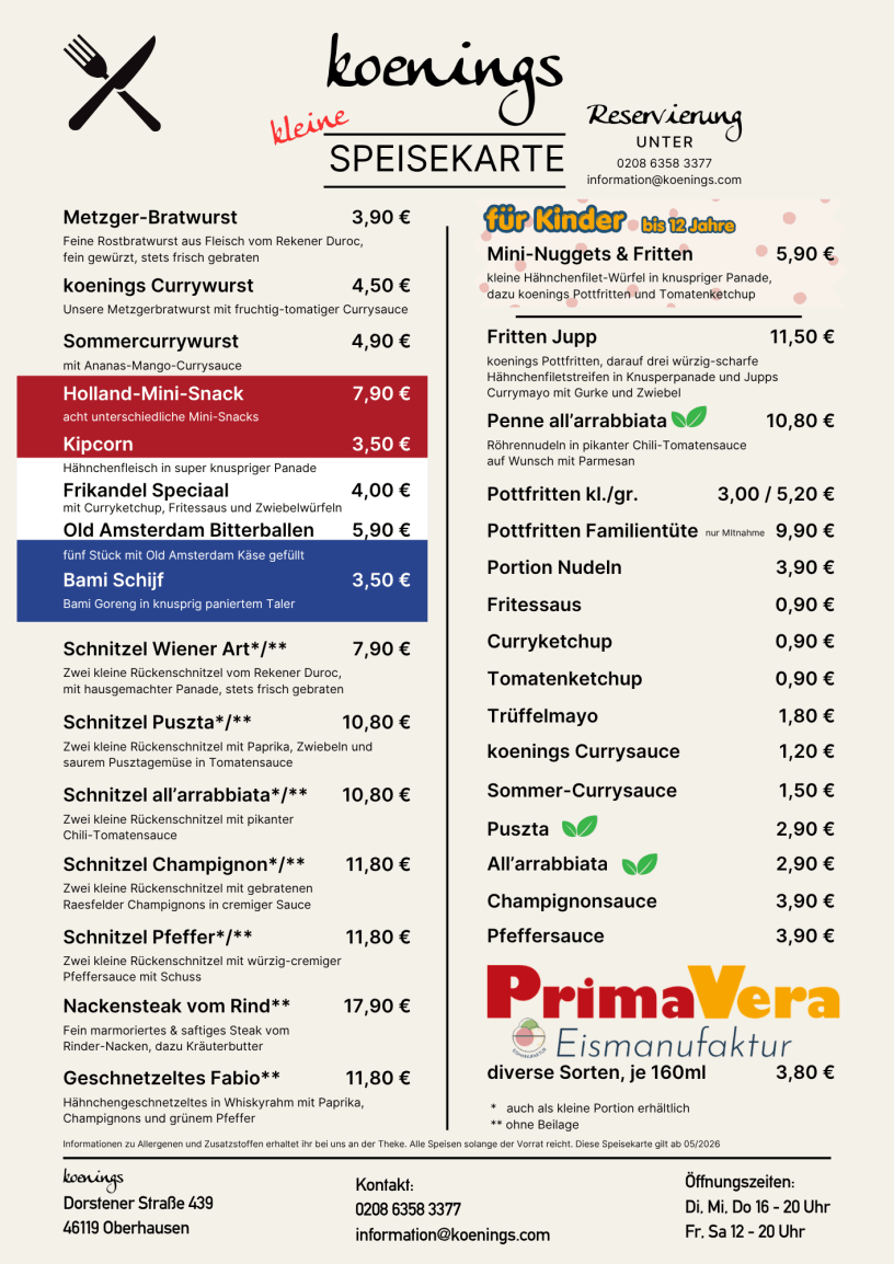 einfach leckere Speisen - Currywurst, Schaschlik, Frikandel, Schnitzel, Steaks & Co.